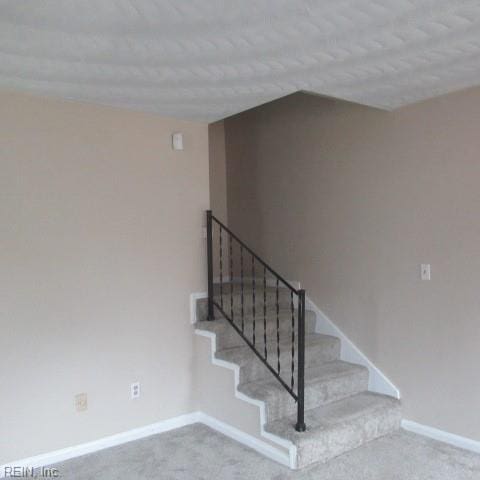 stairway with carpet floors