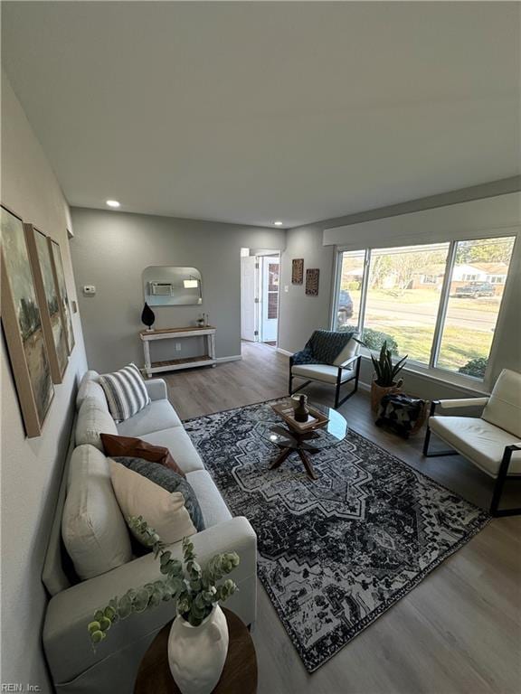 living room featuring hardwood / wood-style flooring