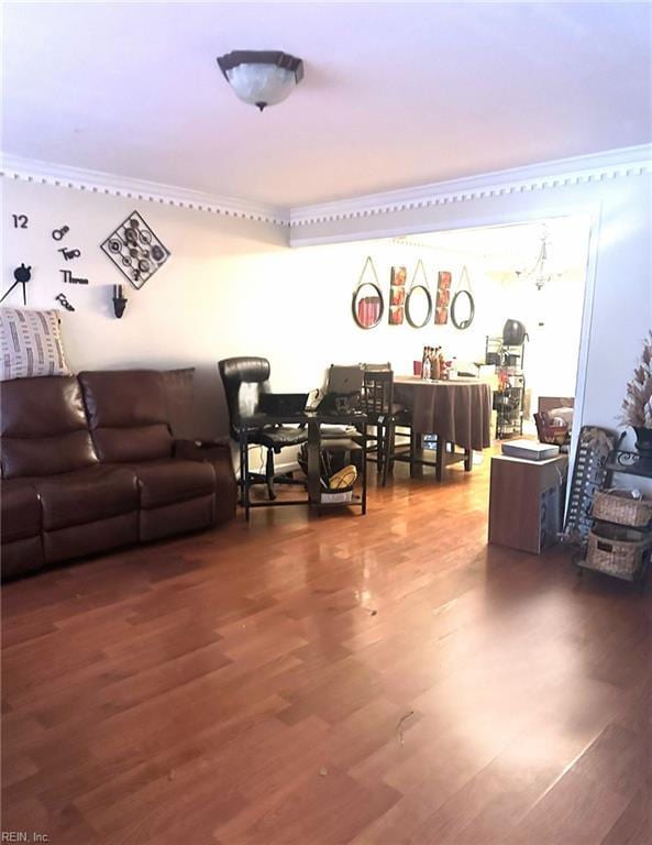 living room featuring hardwood / wood-style floors