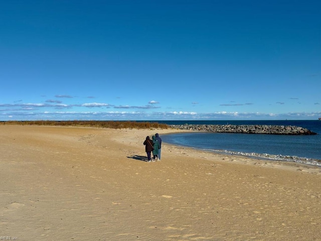 property view of water featuring a view of the beach