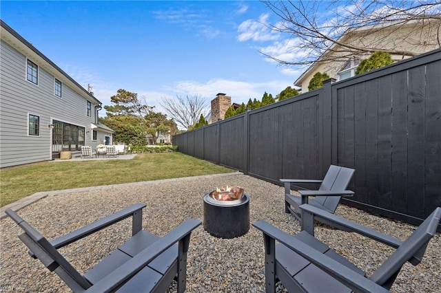 view of yard with a patio area