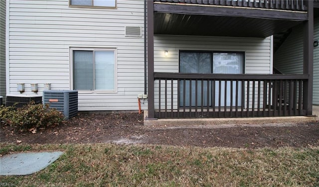 doorway to property with cooling unit