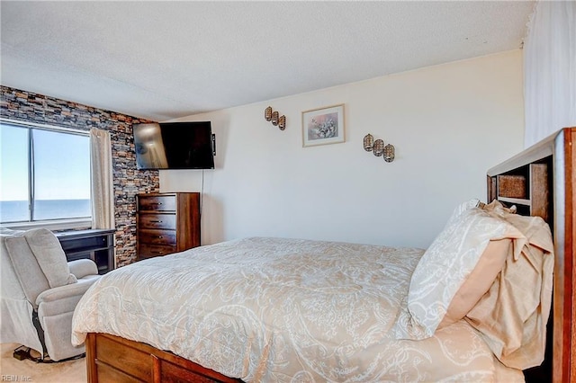 bedroom featuring a textured ceiling