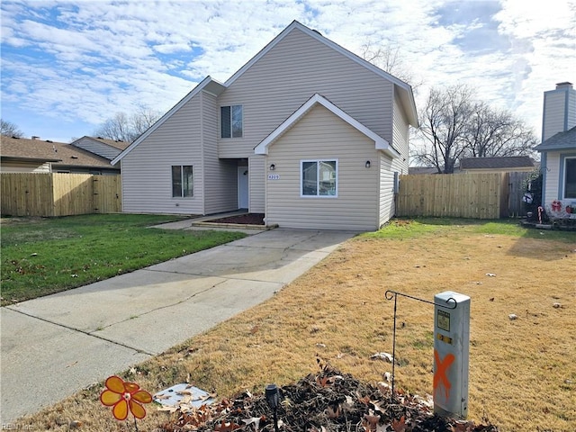 view of front property with a front yard