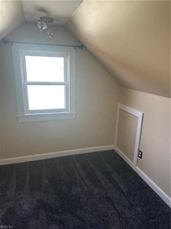 bonus room with carpet and vaulted ceiling