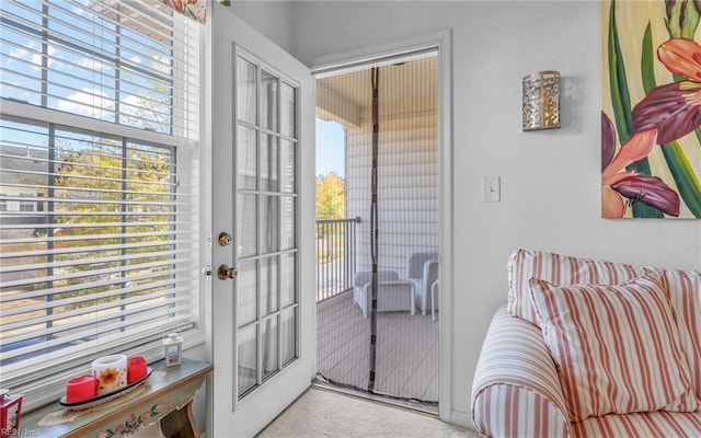 doorway to outside featuring french doors