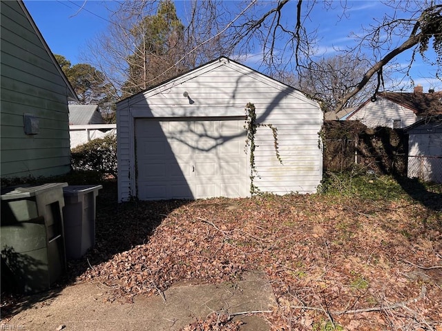 view of outdoor structure with a garage