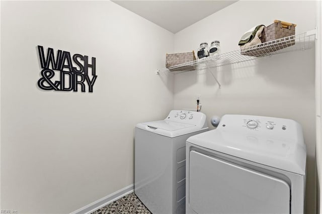 laundry room with washing machine and clothes dryer