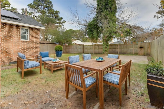 view of patio featuring outdoor lounge area