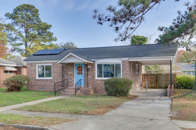 view of front of house featuring a carport