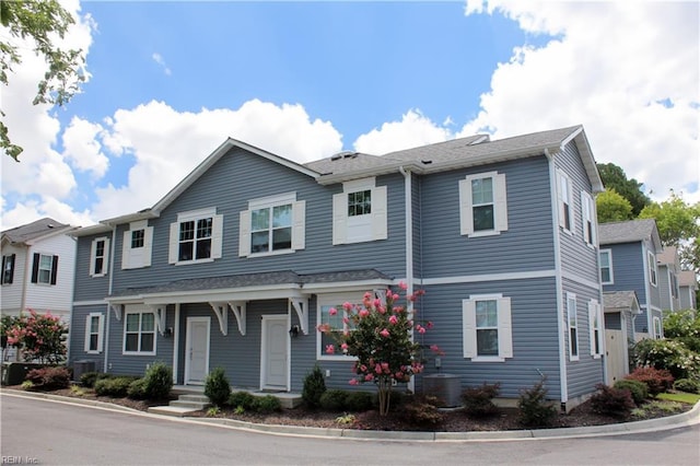 view of front of property with cooling unit