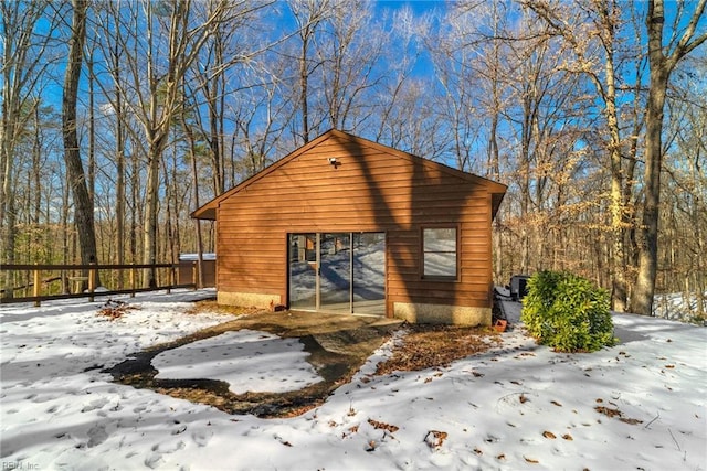 view of snow covered structure