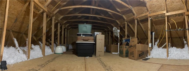 view of unfinished attic