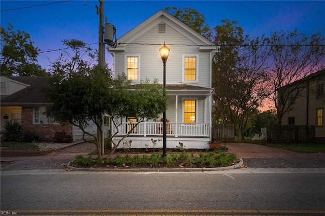 view of front of home with a porch