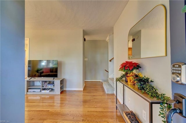 hall featuring light hardwood / wood-style floors