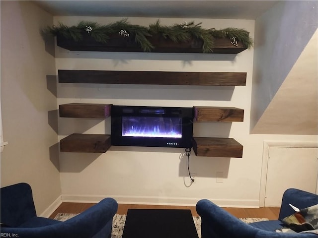 living room featuring wood-type flooring