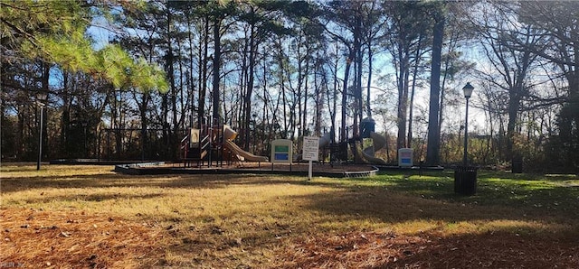 view of yard featuring a playground