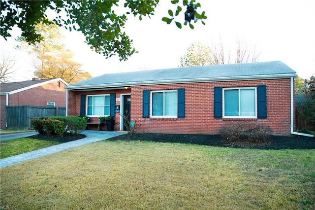 view of front of home with a front yard