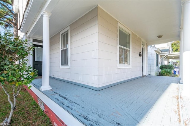 exterior space featuring covered porch