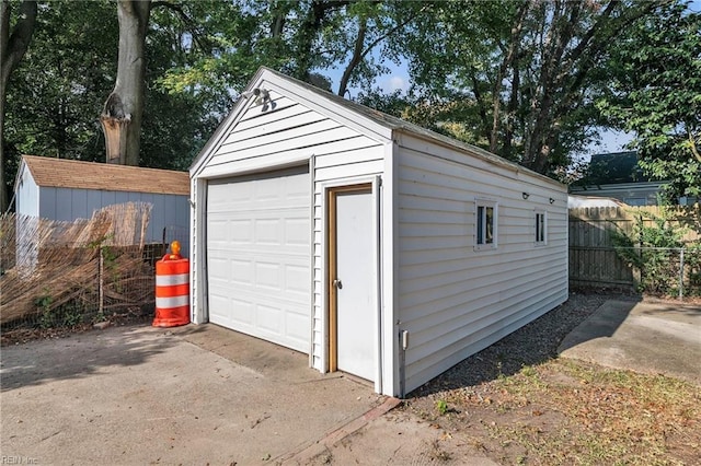 view of garage