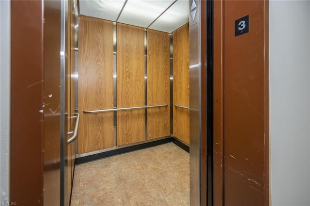 interior details featuring elevator