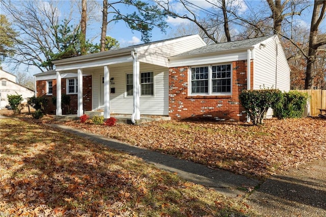 view of front facade with covered porch