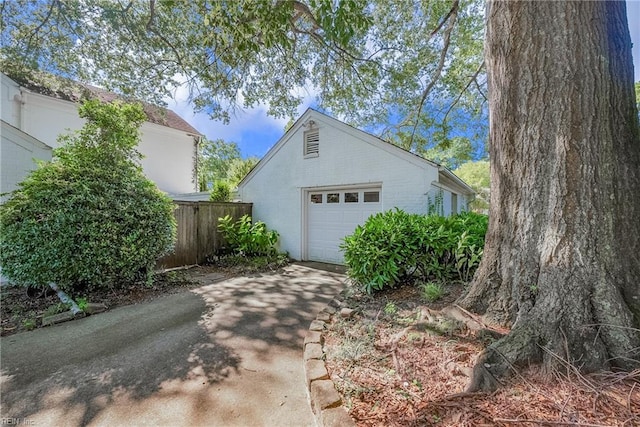 view of garage