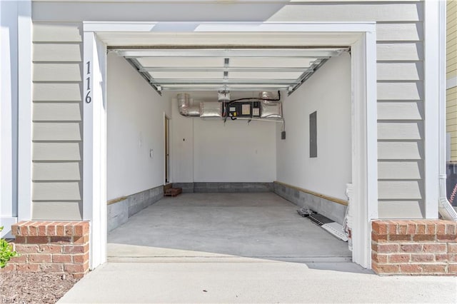 garage with electric panel