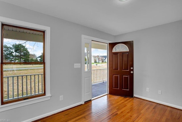 foyer featuring light hardwood / wood-style floors