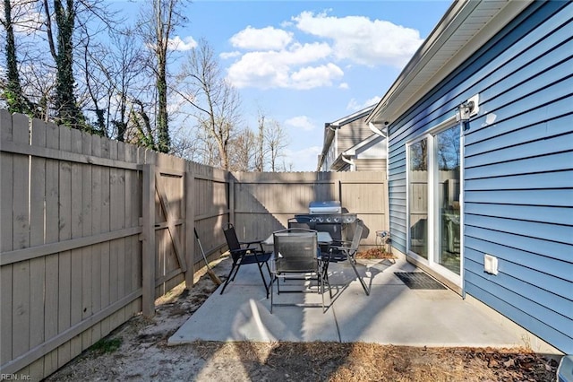 view of patio featuring grilling area