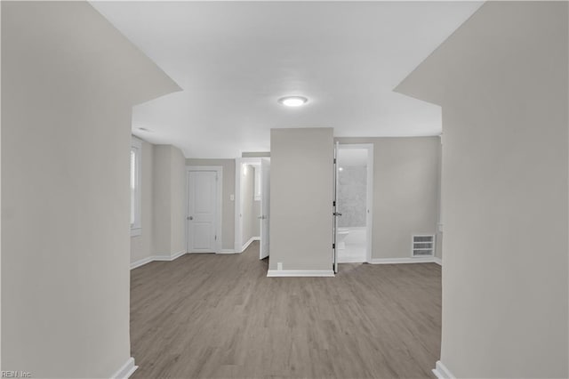 interior space with light hardwood / wood-style flooring