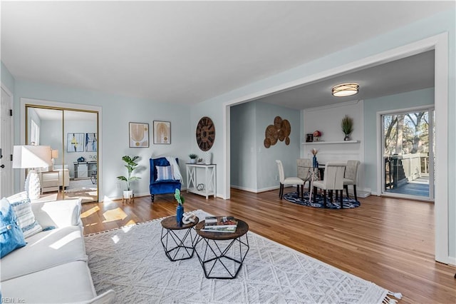 living room featuring wood-type flooring