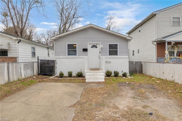 view of bungalow-style home