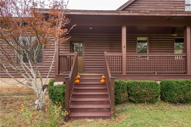 exterior space featuring covered porch