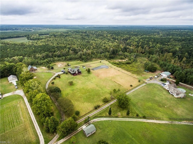 bird's eye view with a rural view