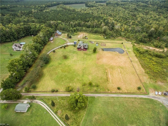 aerial view with a rural view