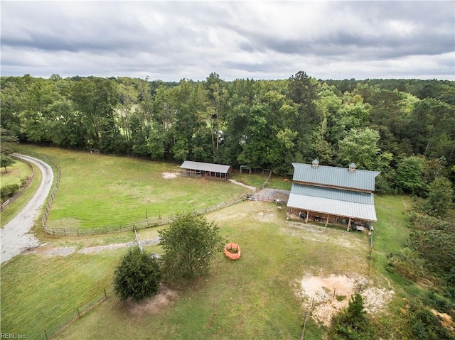 bird's eye view featuring a rural view