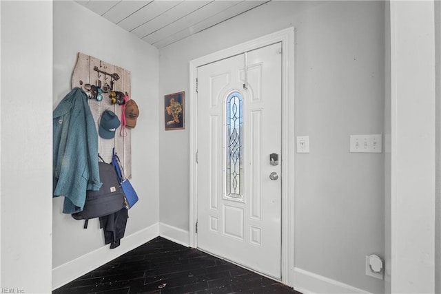 entrance foyer featuring dark wood-type flooring