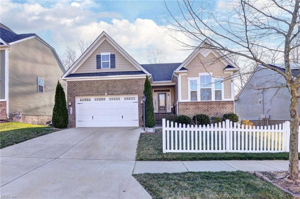 craftsman inspired home featuring a garage