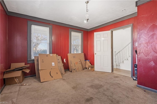 miscellaneous room featuring carpet