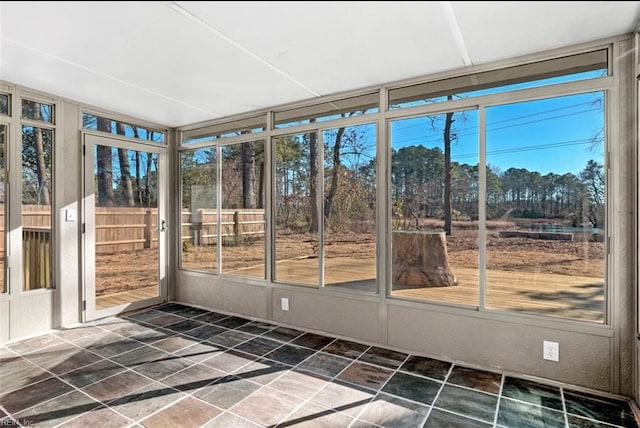 view of unfurnished sunroom