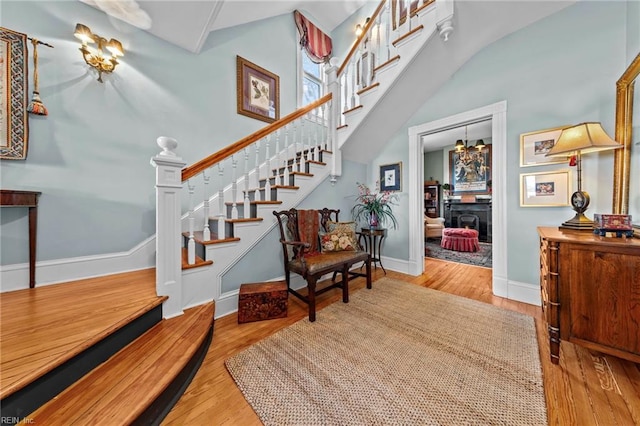 entrance foyer with light wood-type flooring