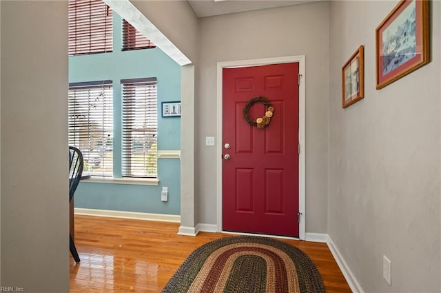 entryway featuring hardwood / wood-style flooring