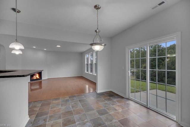 view of unfurnished dining area