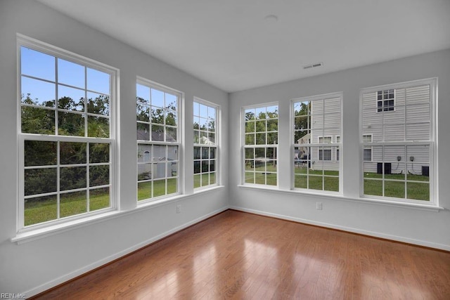 view of unfurnished sunroom