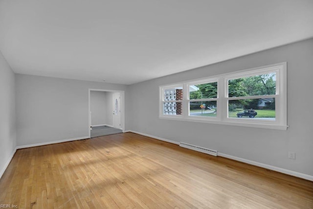 empty room featuring light hardwood / wood-style flooring