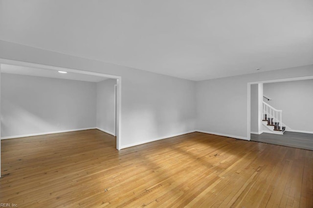 unfurnished living room with wood-type flooring