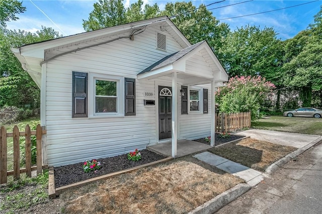 view of bungalow-style home