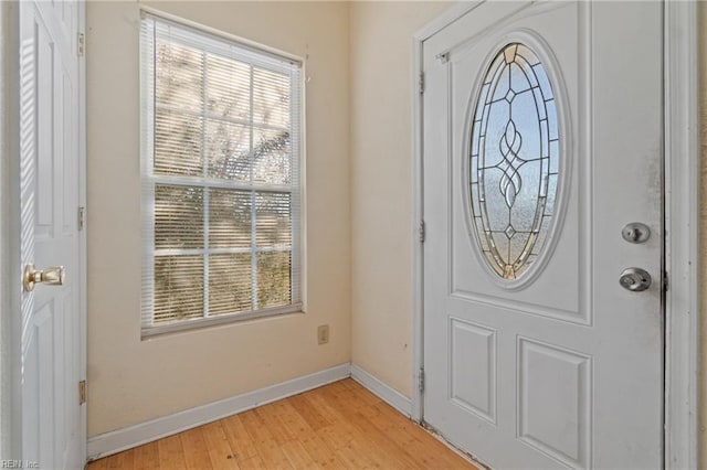 entryway with light wood-type flooring