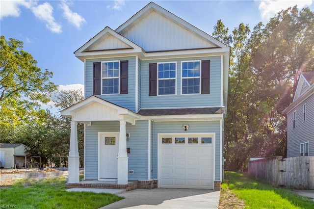 view of front of home with a garage